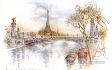 パリ Painting - st002B 印象派のシーン パリジャン